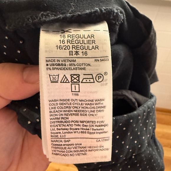 GAP Women's Skinny Ankle Pants Black White Polka‎ Dot Size 16R - Picture 7 of 7